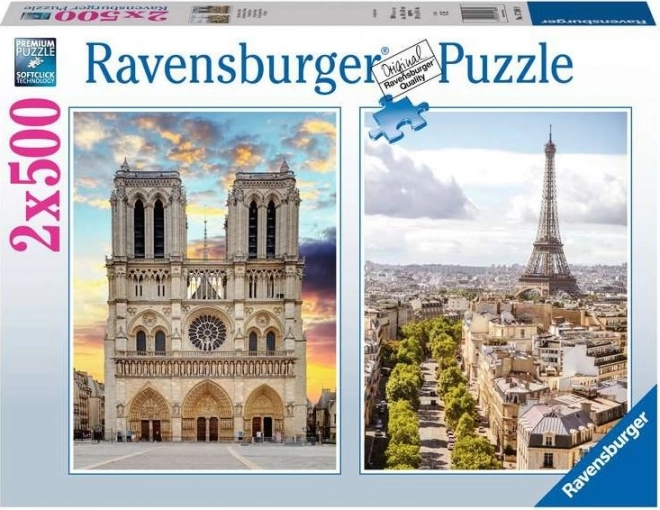 puzzle vizită la paris 2x500 piese