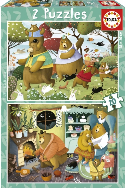 Puzzle Povești din Pădure 2x20 de piese