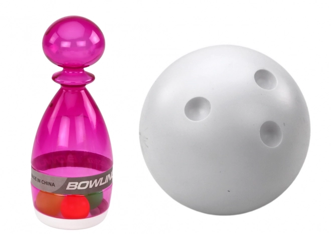 Set de jucărie bowling colorat cu 6 popice transparente