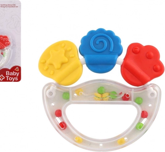 Zornăitoare și inel gingival din plastic și silicon pentru cei mici