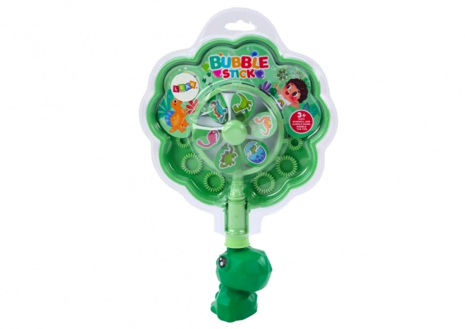 Jucărie cu baloane de săpun cu ventilator Dinozaur verde