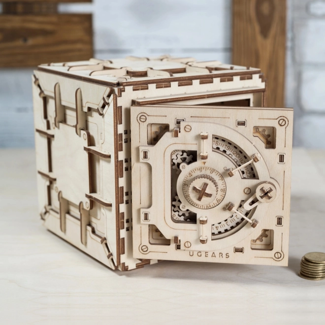 Puzzle mecanic 3D din lemn Trezor Ugears