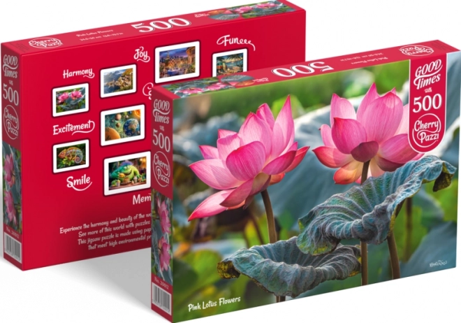 Puzzle Flori roz de lotus 500 de piese