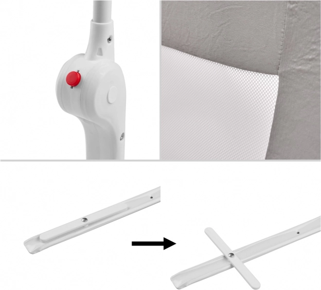 Barieră de protecție pentru pat, pliabilă, 200 cm, gri