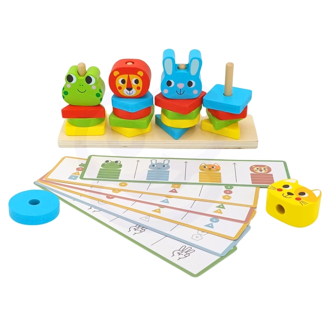 Piramidă Montessori cu animăluțe Woopie Green