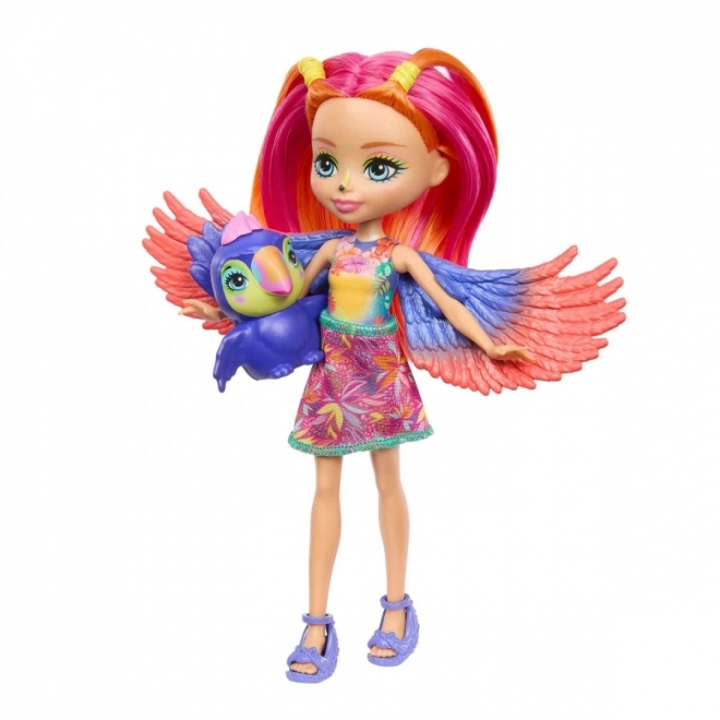 Păpușa și animalul Enchantimals Tukan
