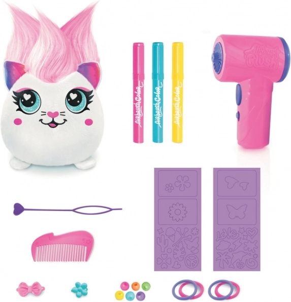 Set creativ Airbrush Hair'iffic cu pluș de păr