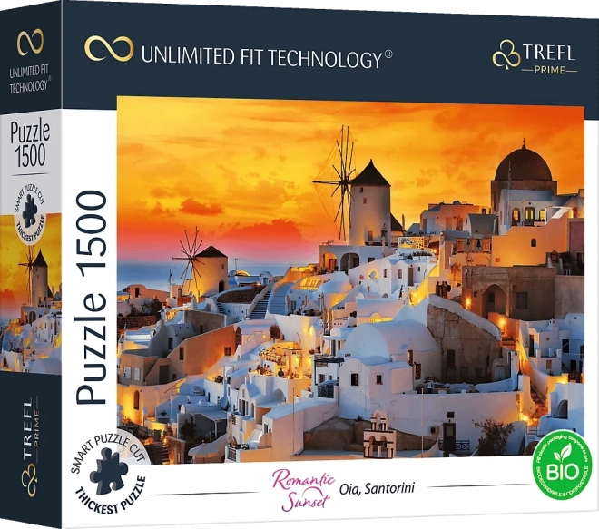 Puzzle romantic la apus: Oia, Santorini - 1500 piese