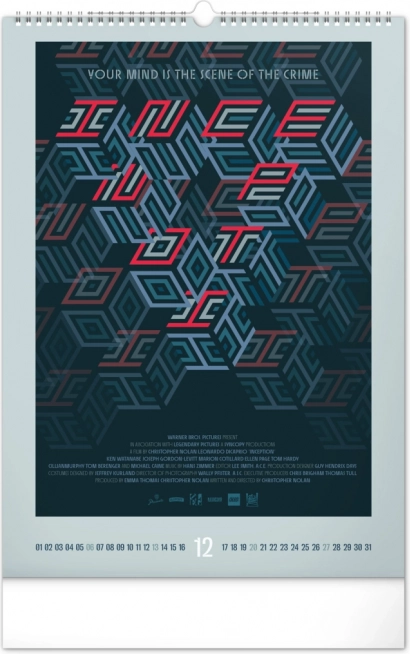 Calendar de perete Afișe de film alternative 2026