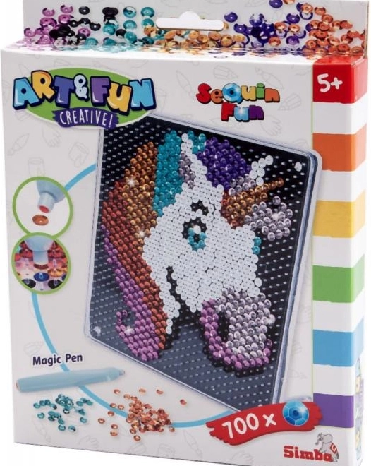 Tablou din sclipici Unicorn pentru copii