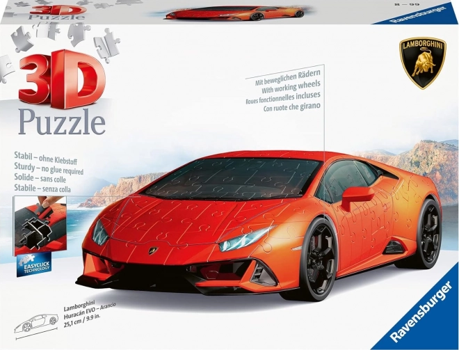 Puzzle Lamborghini Huracán Evo Portocaliu