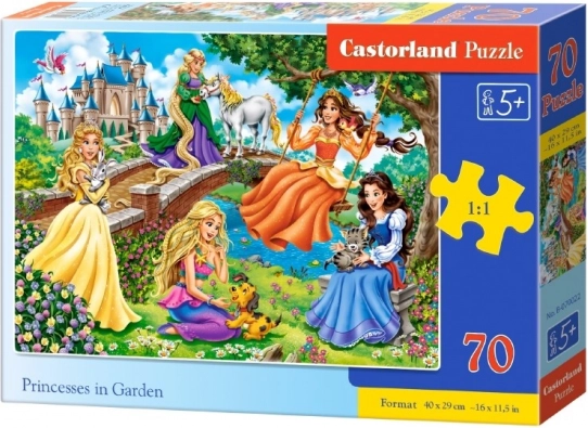 Puzzle pentru copii 70 de piese – prințese în grădină