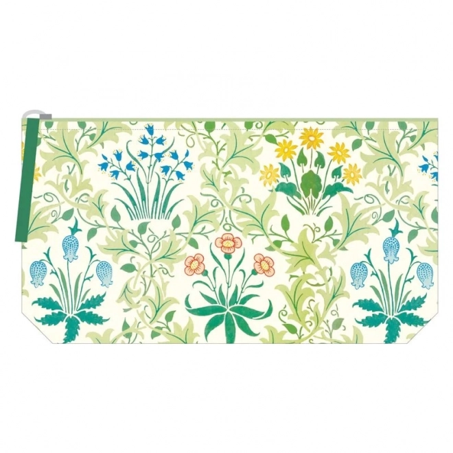 Pernuță cosmetică brodată cu motiv floral William Morris