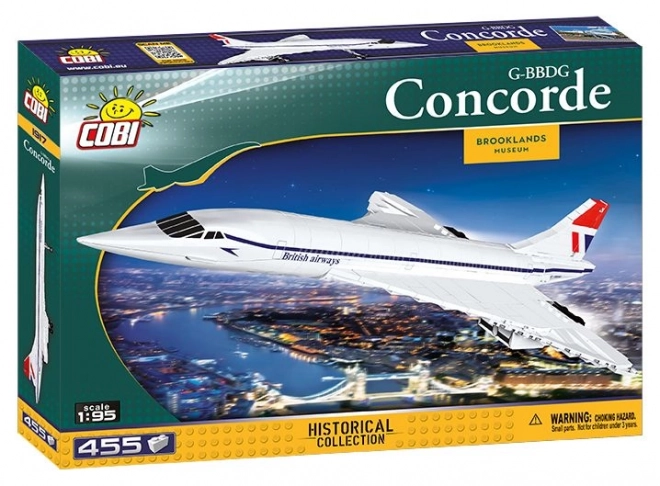 Model supersonic Concorde G-BBDG din cărămizi de construcție