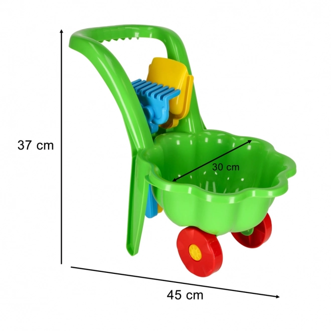 Tăruță verde pentru copii cu set de grădinărit