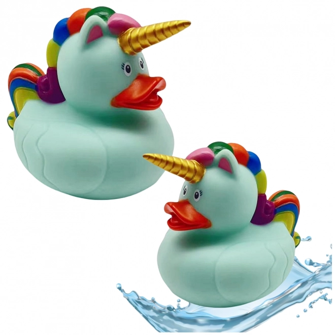 Jucărie de baie rațușcă unicorn cu coamă curcubeu