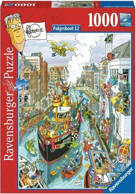 Puzzle RAVENSBURGER Orașele Lumii: Pakjesboot, 1000 piese