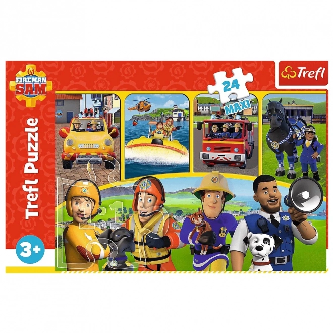 Puzzle TREFL Pompierul Sam și prietenii MAXI 24 piese