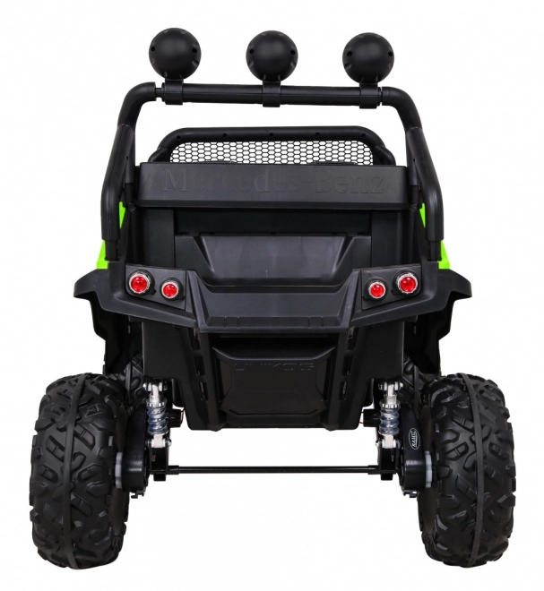 Mercedes Benz Unimog pentru copii Verde + tracțiune 4x4 + telecomandă + spațiu pentru bagaje + pornire lentă + MP3 LED
