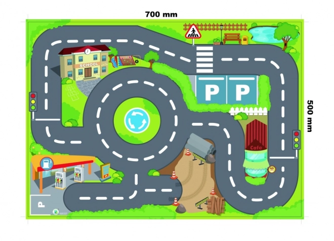 Set de autovehicule Kiddy Go! cu covor oraș