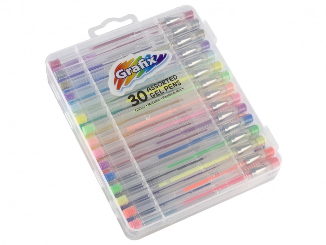 Set de pixuri cu gel în servietă 30 buc