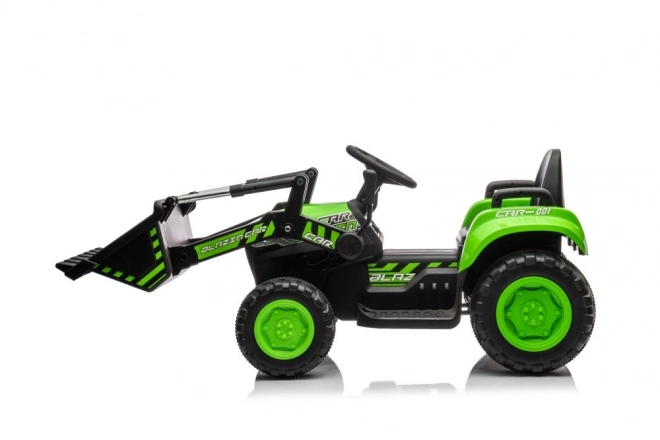 Tractor electric pentru copii cu cupă verde