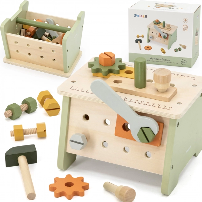 Viga PolarB mini atelier 2în1 set de unelte din lemn