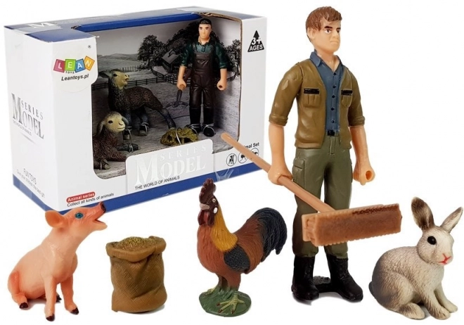 Set figurine Fermă: Animale domestice și fermier