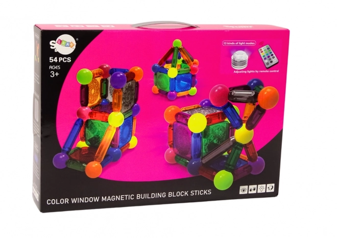 Set de blocuri magnetice cu iluminare 54 piese