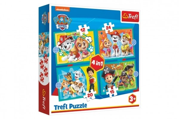 Puzzle 4 în 1 Echipa Veselă Patrula Cățelușilor