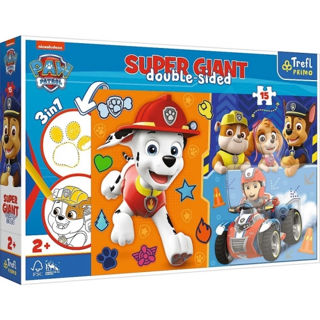 Puzzle dublu Paw Patrol Super Giant