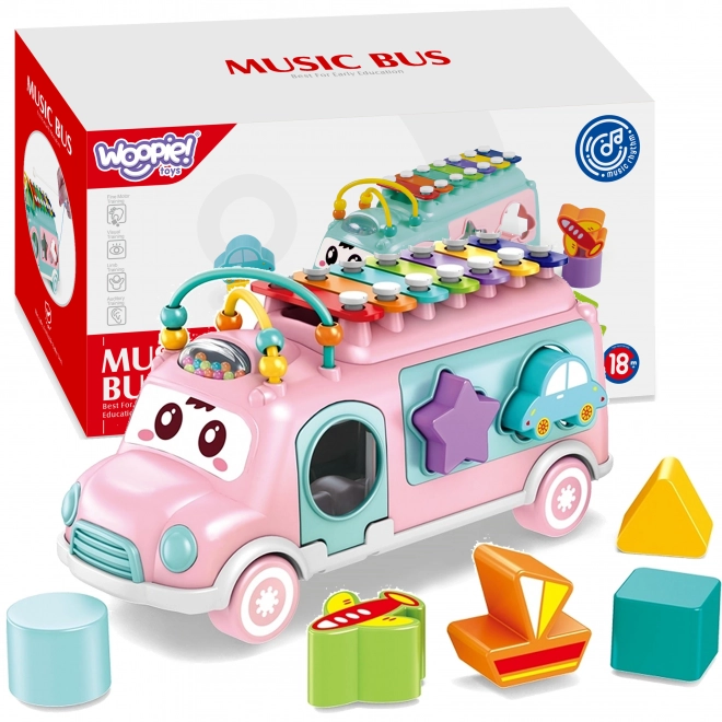 Woopie auto muzical roz cu elemente de sortare și țambale