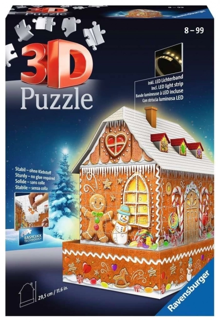 Puzzle 3D Nocturn Căsuța de Turtă Dulce RAVENSBURGER