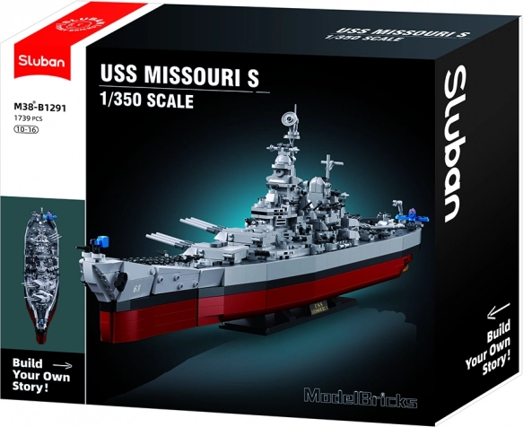 Set de construcție Sluban Navă de război USS Missouri 1:350
