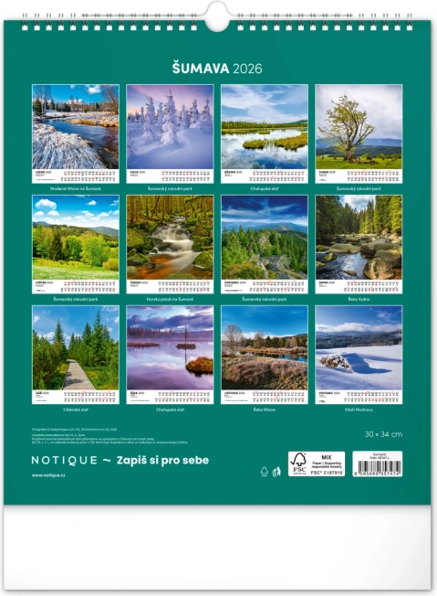 Calendar de perete Șumava 2026
