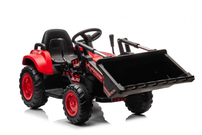 Tractor roșu pentru copii cu acumulator reîncărcabil și cupă