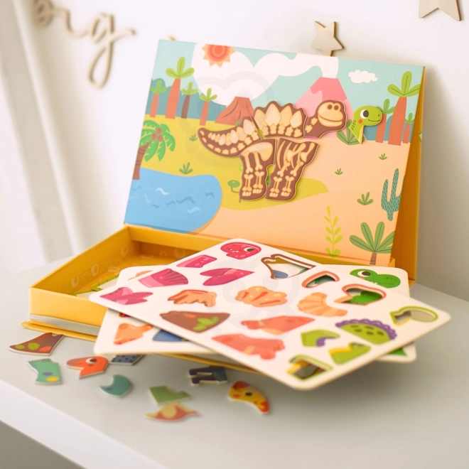 Puzzle magnetic cu dinozauri de la Tooky Toy