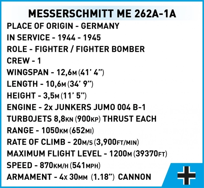 Avion de colecție Messerschmitt Me262 A-1a