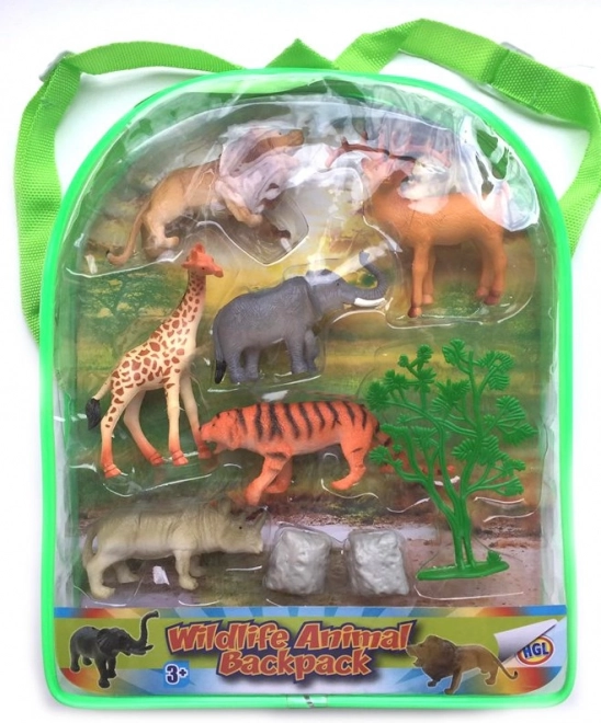 Set 6 figurine animale sălbatice în rucsac