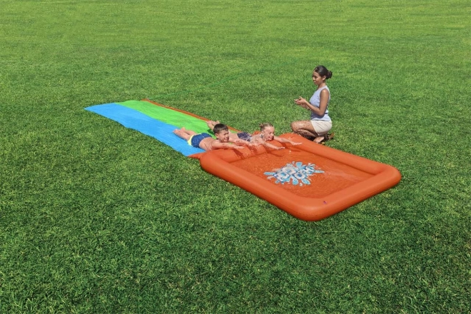 Tobogan dublu cu piscină pentru copii Bestway Super Splash