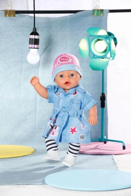 Rochițe deluxe din denim pentru păpușa BABY born 43 cm