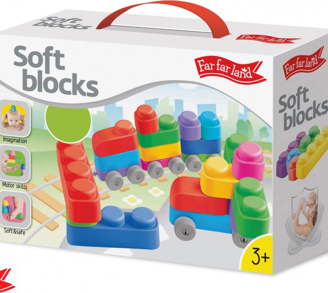 Set de construcție Far Far Land colorat și moale 21 blocuri