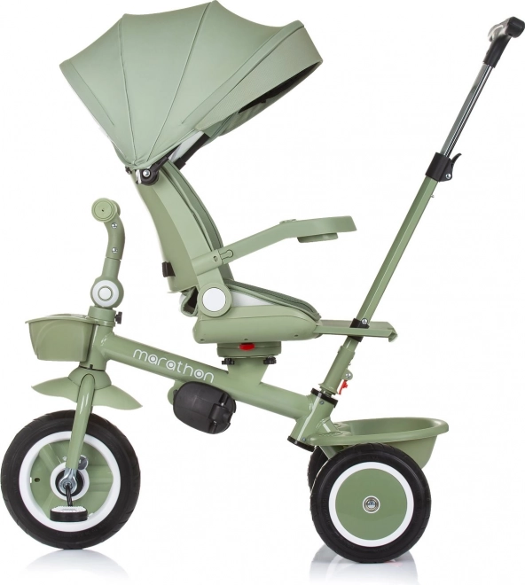 Tricicletă Chipolino cu copertină Marathon 2 în 1 verde pastel
