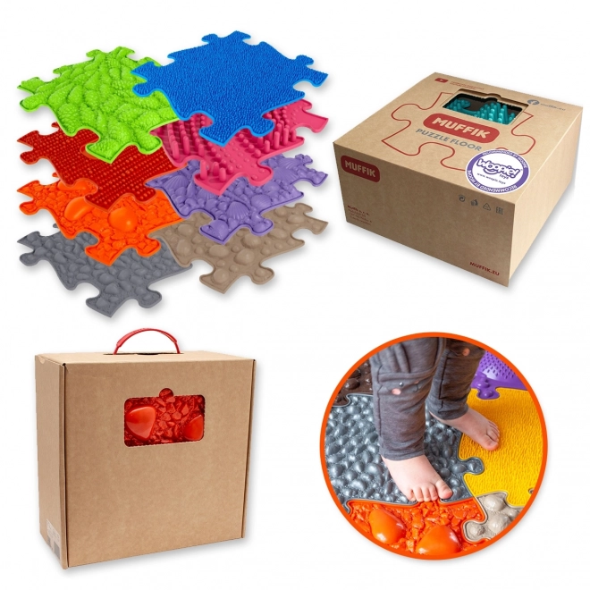 Mată senzorială ortopedică cu puzzle Woopie