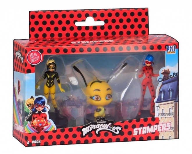 Miraculous: Berușka și Motanul Negru - Set de 3 figurine cu ștampile