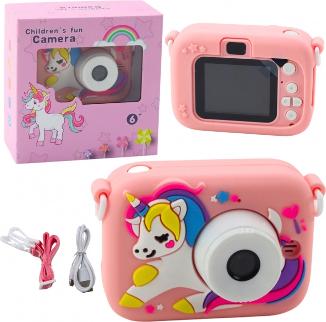 Aparat foto pentru copii Unicorn Roz 48Mpx HD 1080P