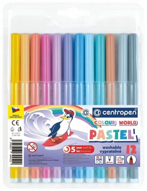 Set de markere pastel CENTROPEN Fixy 12 culori