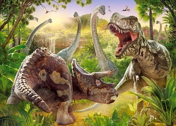 Puzzle de copii Dinosaur Battle cu 180 de piese