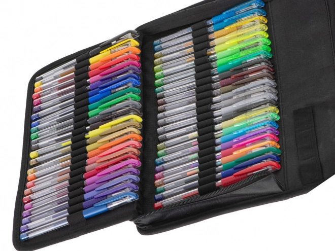 Set de pixuri cu gel colorate în etui - 120 bucăți + 120 rezerve