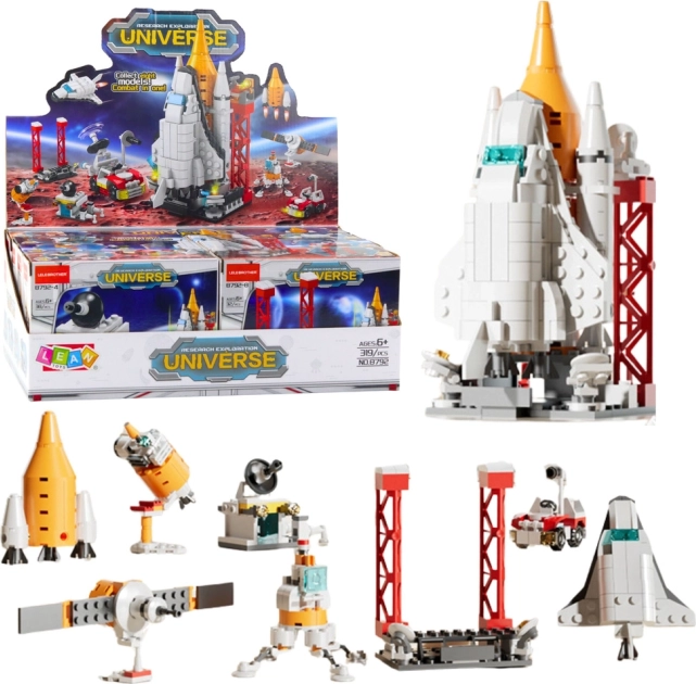 Set de construcție rachetă și stație spațială, colecție 24–58 piese (mix de modele)